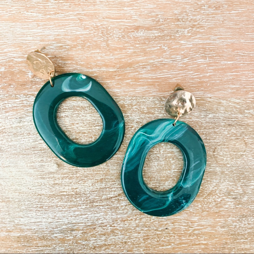 Emerald acrylic earrings